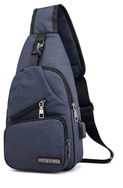 Schulter tasche USB Ladung Sport männlichen Oxford Crossbody lässig Bote paket Kopfhörer See Multifunktions: dunkel Grau