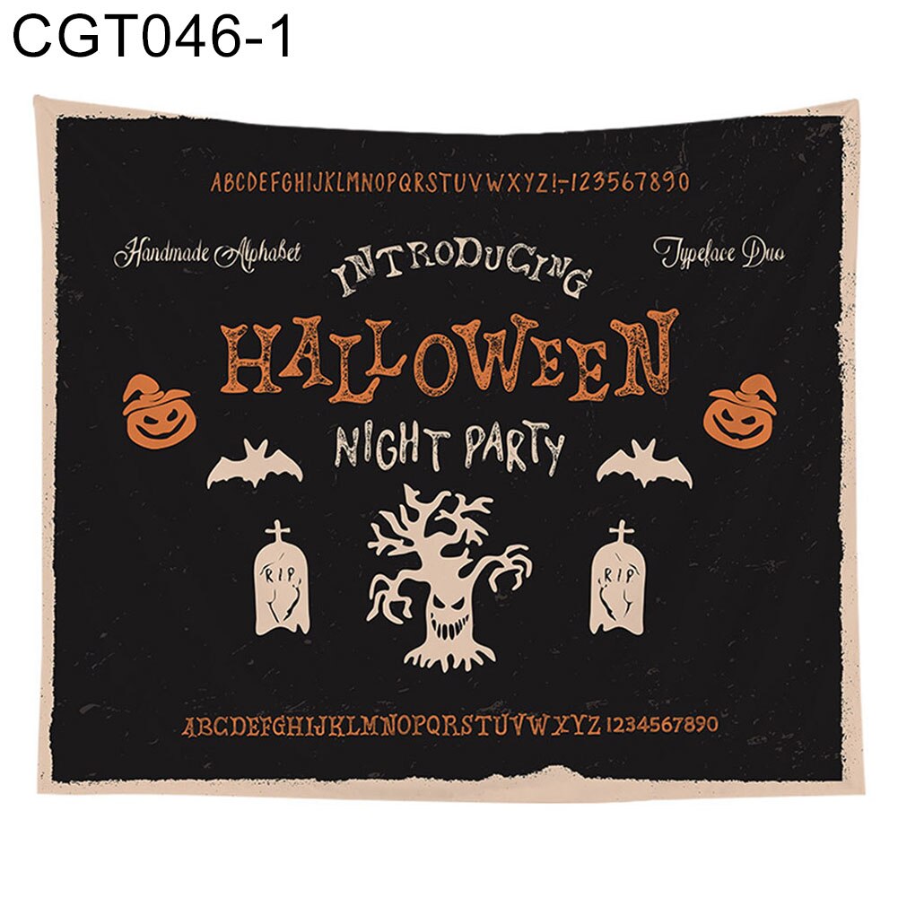 Halloween-seinävaate luuranko kurpitsa painatus seinävaate gobeliini pöytäliina makuuhuone sisustus tausta kangas tapastry: 1