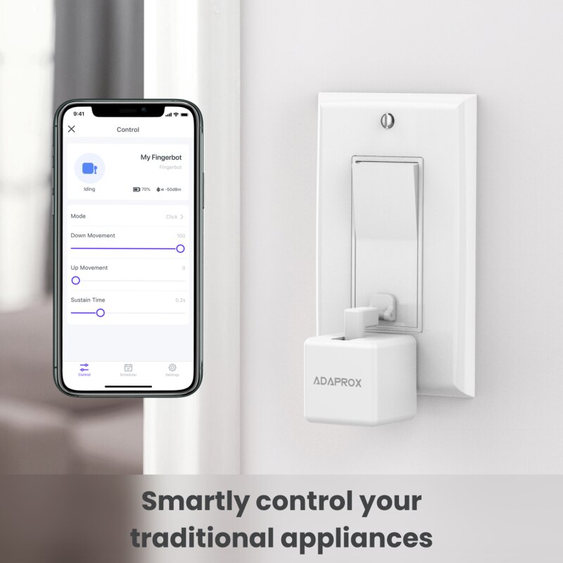 1pc Adaprox Fingerbot Magic Switchbot Arm Bluetooth Switch TUYA Smart Switch Sticker Mechanical Arms For Alexa Google Assistant