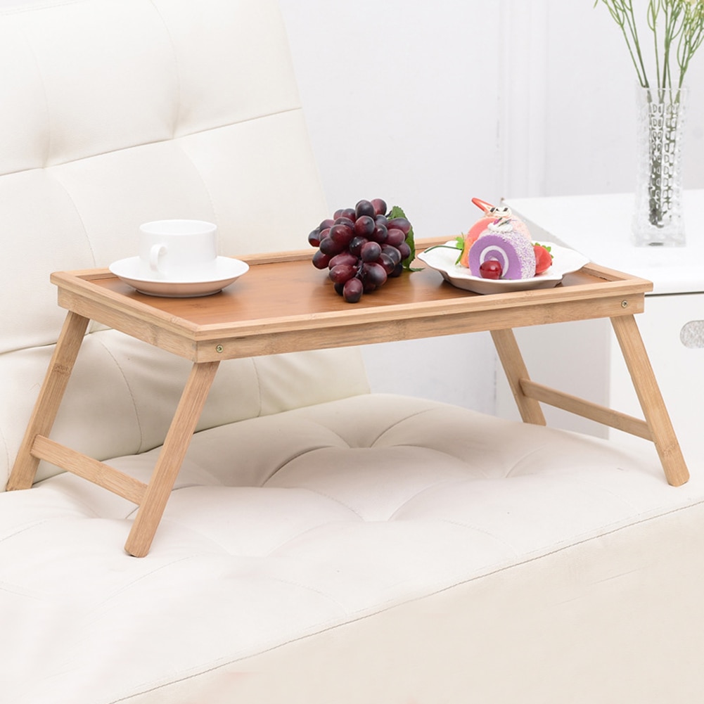 Bamboe Opvouwbare Bed Tafel Lade Multifunctionele Ontbijt Tafel In De Bed Slijtvaste Originele Niet Giftig