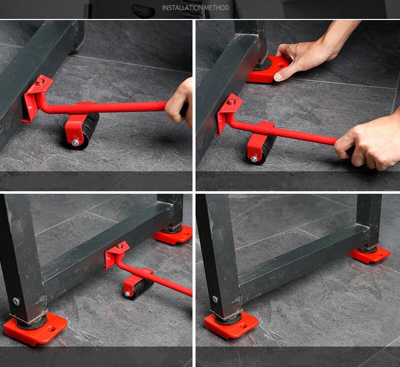 Heavy Cargo Moving Tools 150-500kg Load Bearing Handling Tool Home Bed Furniture Pulley Carrier Move Equipment Tool