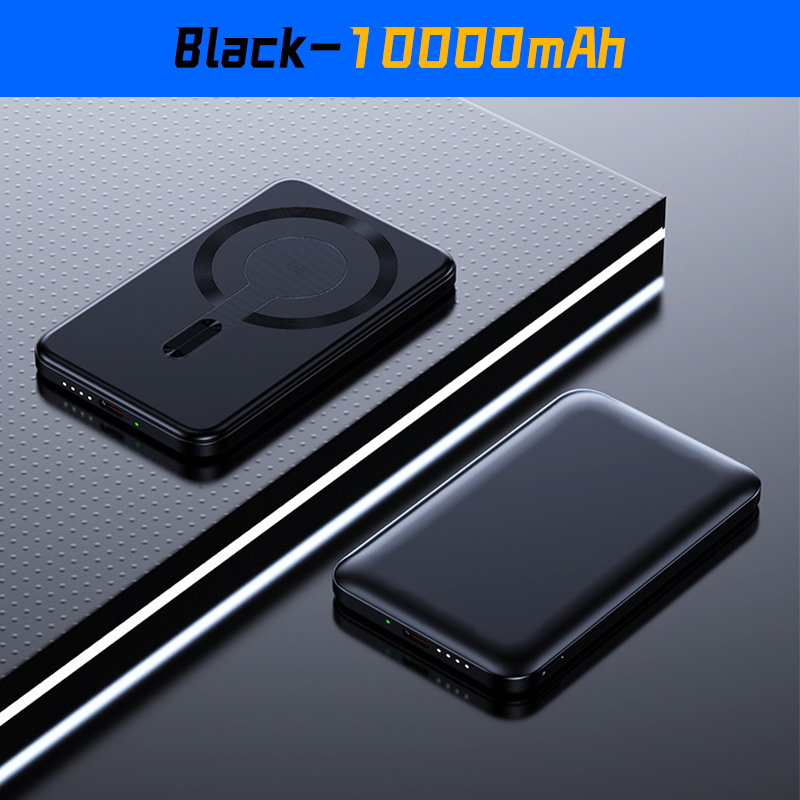 50000mAh Powerbank Ultrafino Liga de Aluminio Sem Fio Carregamento Rápido Banco de Potência de Sucção Magnética com Uma Capacid: Rojo