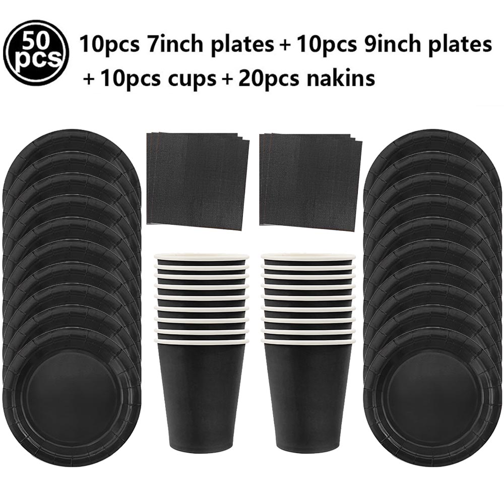 Suministros de negros, juego de vajilla desechable, platos, tazas, servilletas, bolsa, mantel para decoraciones para de cumpleaños y boda: Verde claro