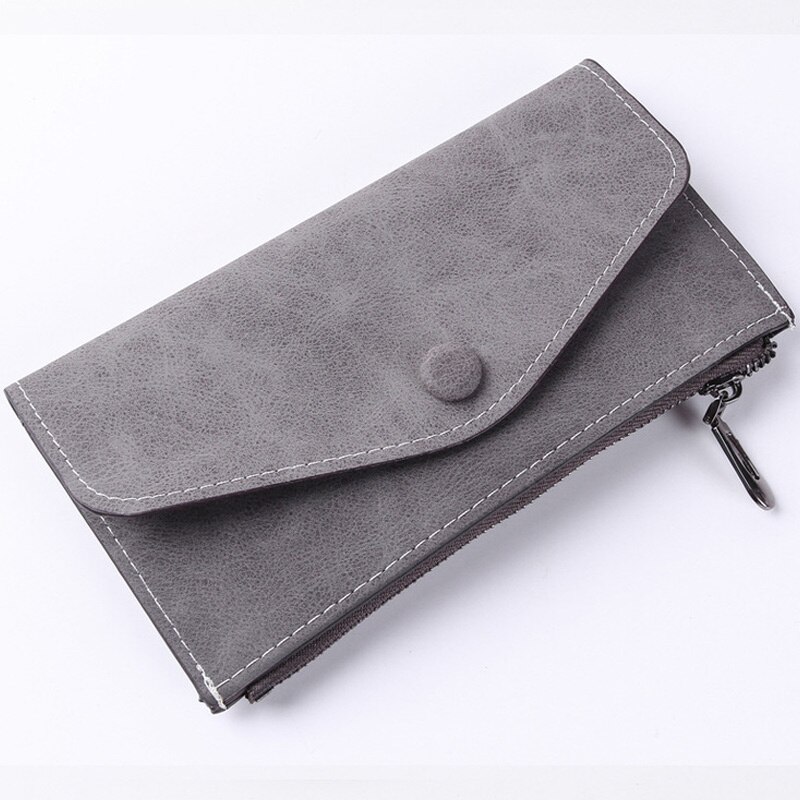 Titolare della carta di credito della moneta dei soldi dell'unità di elaborazione della chiusura lampo di progettazione lunga della borsa del portafoglio delle donne 1 Pcs xin-shipping: dark gray