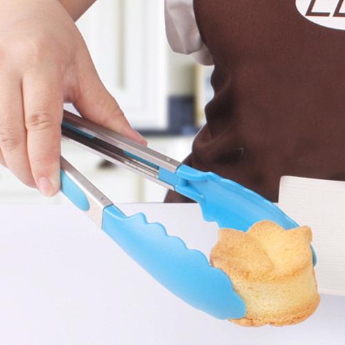 ¡Producto en oferta! Pinza de pinza de silicona térmica para cocina, pinza de acero inoxidable para servir pinzas de barbacoa, utensilio de cocina para restaurante