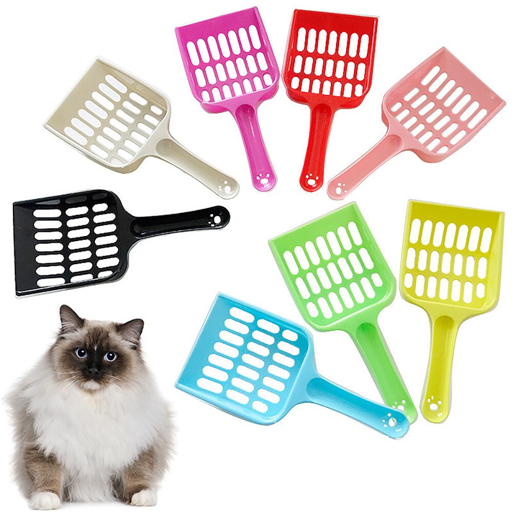 Eco-Friendly Pet Cat Litter Scoop Convenient Plastic Cleanning Tool Puppy Kitten Poop Shovel With Garbage Box Pets Cats Supplies