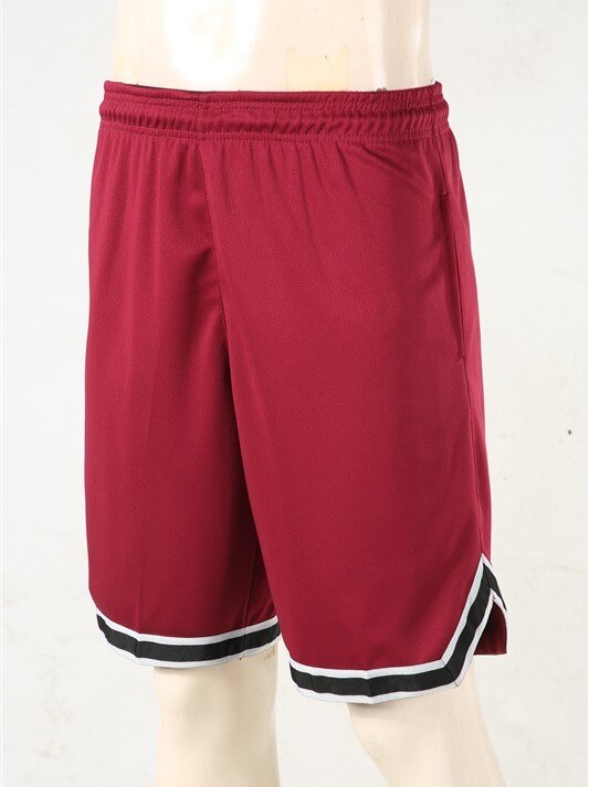 HOWE AO Men Basketball Shorts Sports Running Breathable Shorts With Pocket Summer Athletic Men's Shorts: Red / S