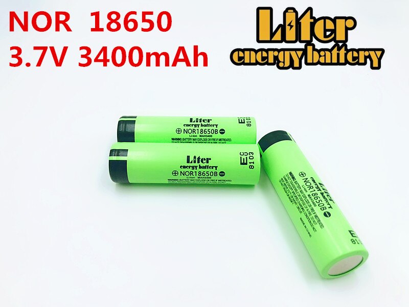Liter energy-batería recargable de iones de litio para tableta y pc, pila 100% original, 18650, 3,7 V, 3400MAH, NOR18650B, 1 ud.