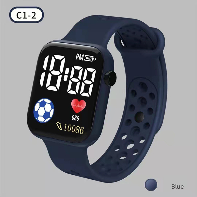 Reloj Digital LED YIKAZE para niños y niñas, relojes deportivos desechables, correa de silicona, reloj electrónico Digital para niños: Rojo oscuro