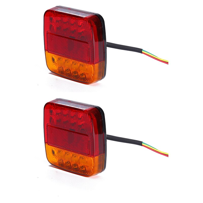 2 Stuks Algemene Purpose Led Auto Vrachtwagen Achterlichten Stop Knipperlichten: Default Title
