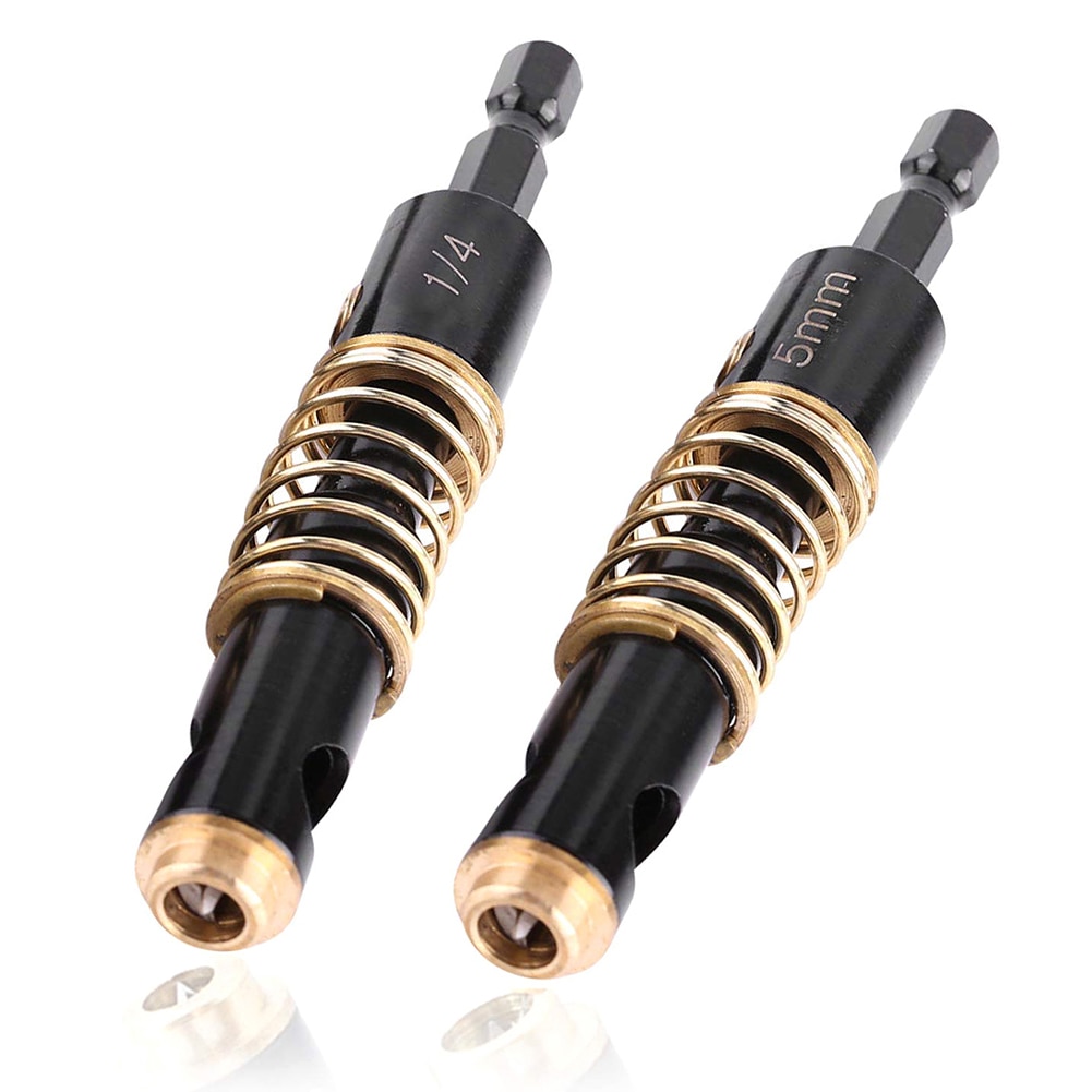 Self Centering Hinge Twist Drill Bits 1/4" & 5mm Screw Hole Saw Woodworking Reaming Cabinet Tool