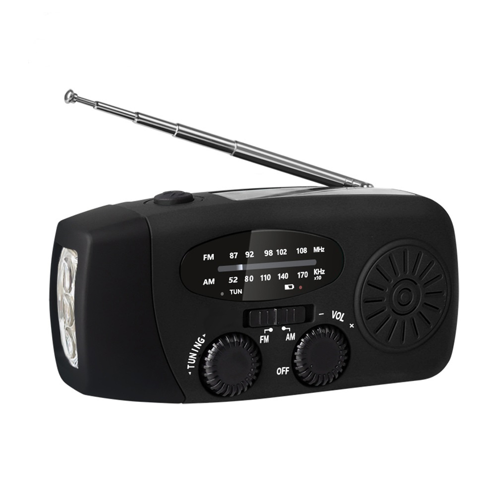 10000mAh Emergency Radio Solar Hand Crank Radio AM/FM/NOAA with LED Flashlight SOS Alarm Reading Light Power Bank for Cell Phone: 1200mah Black