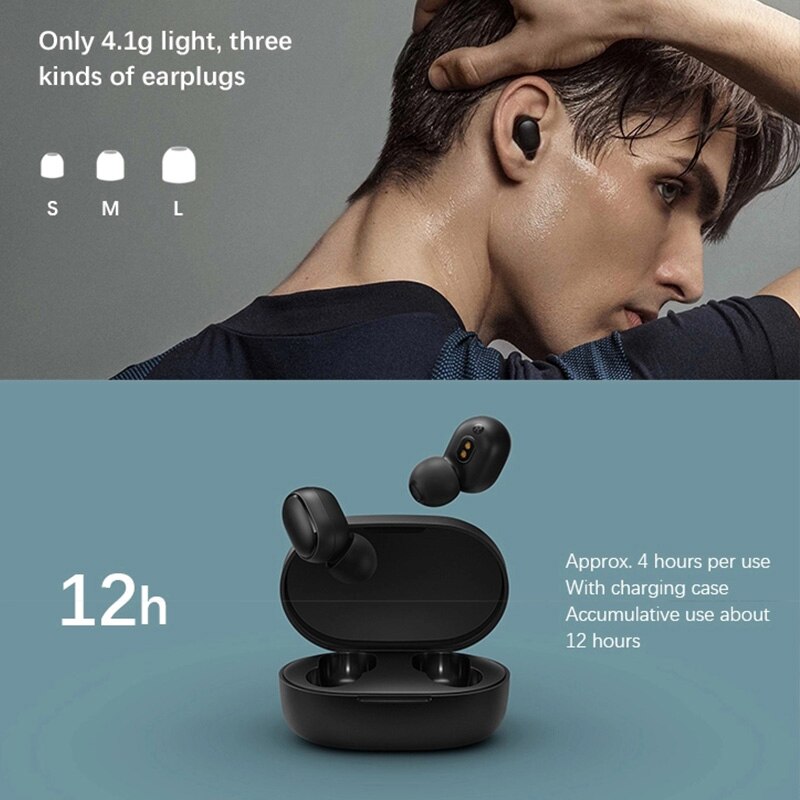 Originele Xiaomi Redmi Airdots 2 Fone Bluetooth Koptelefoon Draadloze Hoofdtelefoon Met Microfoon Handsfree Oordopjes Redmi Airdots 2 Headset