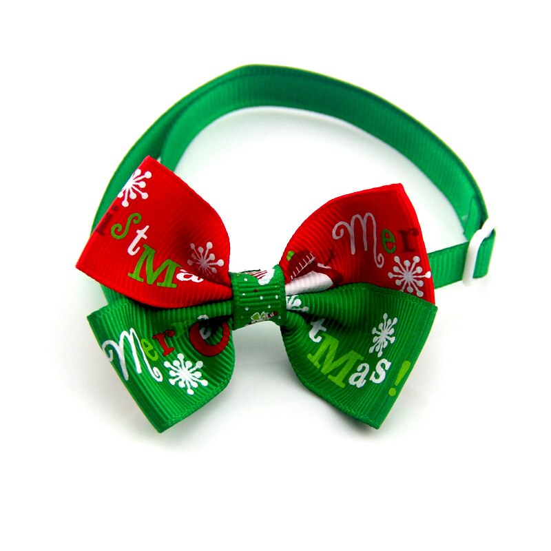 Nœud papillon chien et vert du nouvel an, nœud papillon de série de noël pour chien et animal de compagnie, collier de bijoux fait à la main pour chat et chien