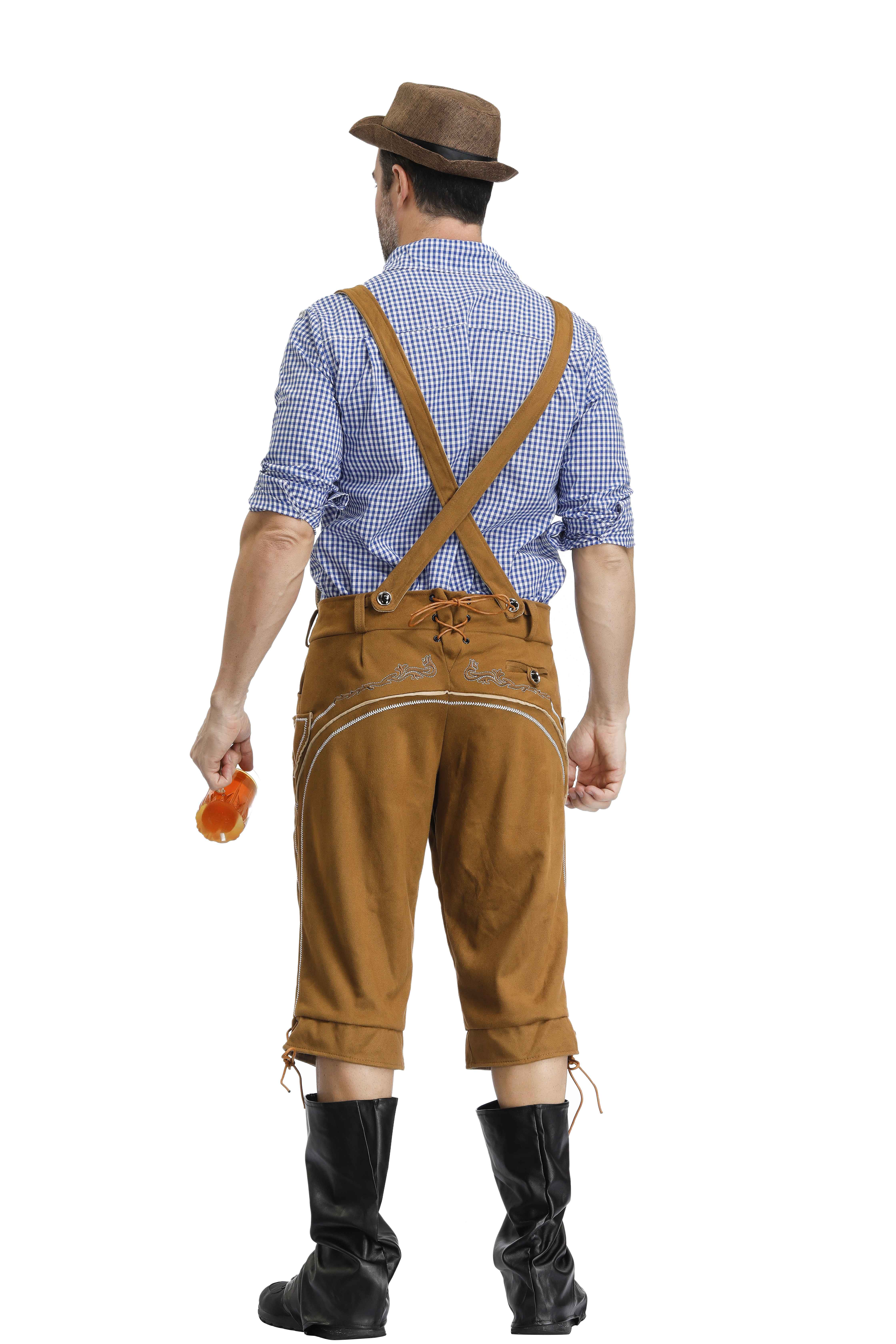 Tysk oktoberfest kostume herrer bayerske lederhosen beer guy fancy dress outfit with hat