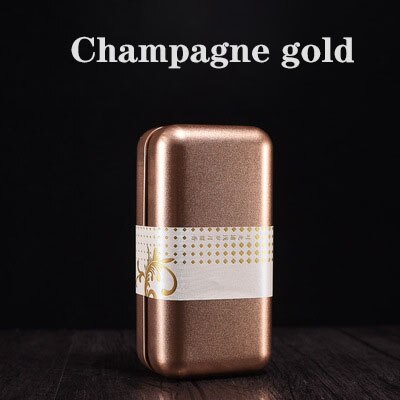 Mini Portable Universal Tea Square Can Storage Tinplate Box Packaging Jar: Champagne gold