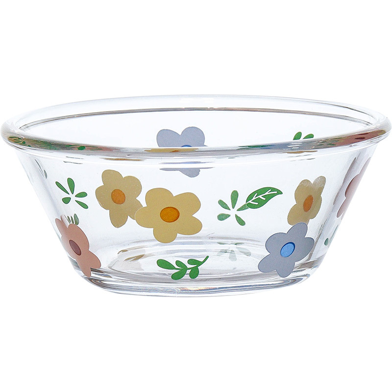Assiette en verre de fleur cassée, ensemble de vaisselle, tasse de lait de ménage coréen, bassin à Dessert, jolie fille, petite assiette de fruits dîner
