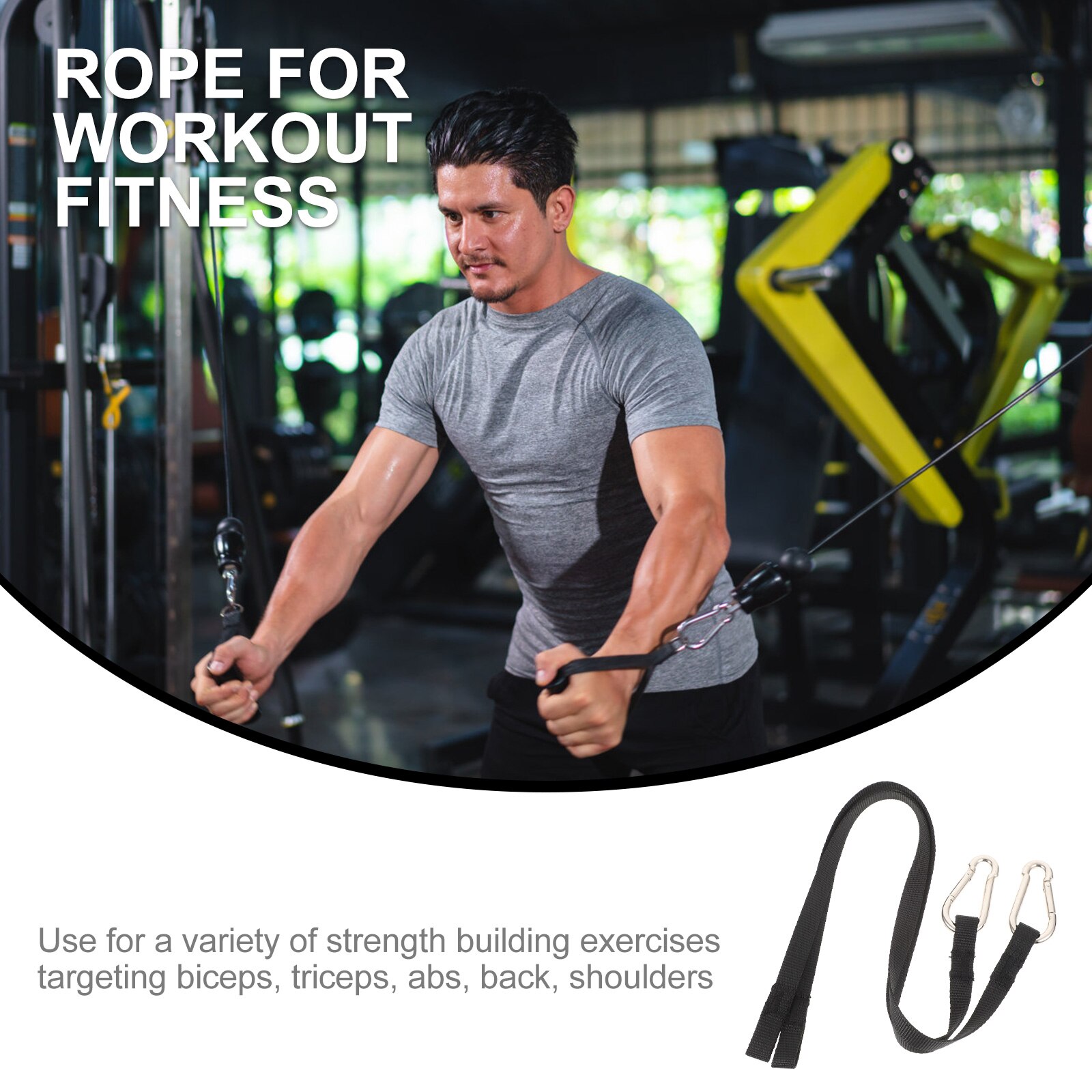 2pcs Durable Tricep Rope Press Down Push Extent Cord Workout Equipment