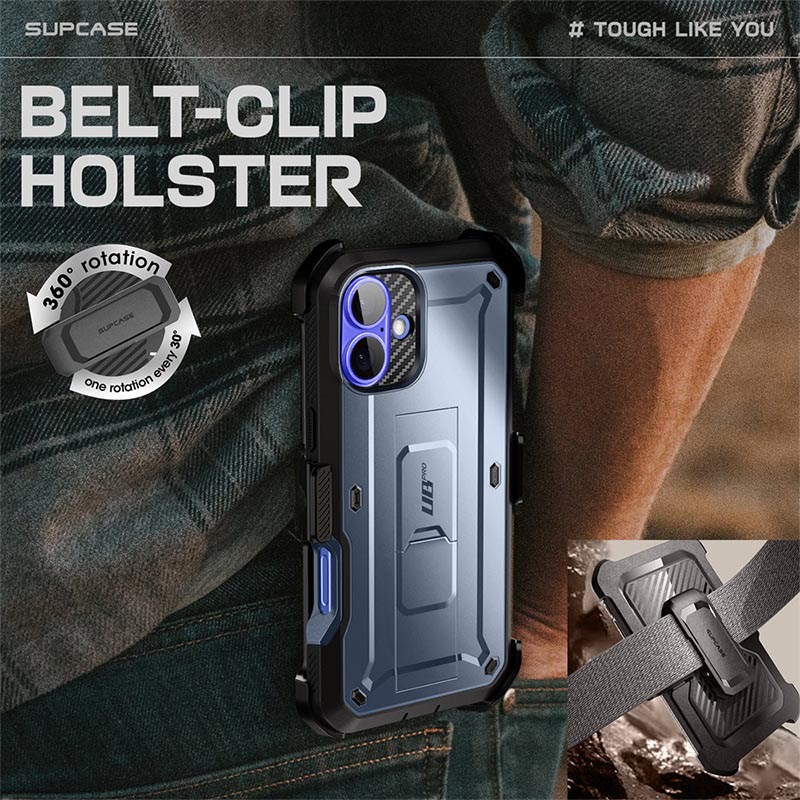 SUPCASE For iPhone 16 Case 6.1" ) UB Pro Full-Body Heavy Duty Rugged Phone Case with Built-in Screen Protector