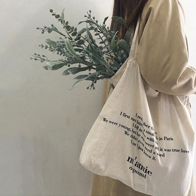 Vrouwen Canvas Tote Handtas Vrouwelijke Zachte Doek Schoudertassen Jonge Dames Toevallige Grote Boodschappentas Meisjes Herbruikbare Zakken Vouwen