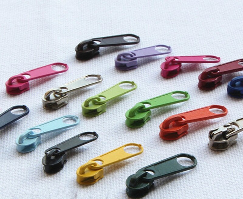 Alipress-deslizadores de cremallera de Metal, cabeza de cremallera para coser, herramientas de sastre, 24 colores, , 100 unids/lote, 3 #