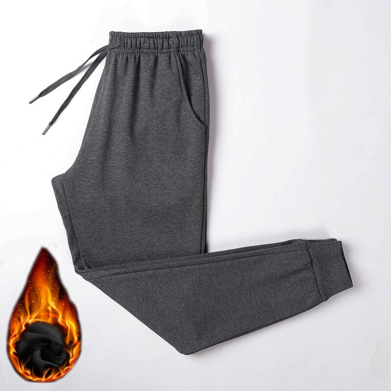 Inverno Più Velluto Super-Caldo Puro Cotone Da Jogging Pantaloni Degli Uomini Pantaloni Della Tuta Pantaloni di Formazione Pantaloni di Sport Degli Uomini di Abbigliamento Sportivo di Allenamento di Z021: 4XL / Grigio