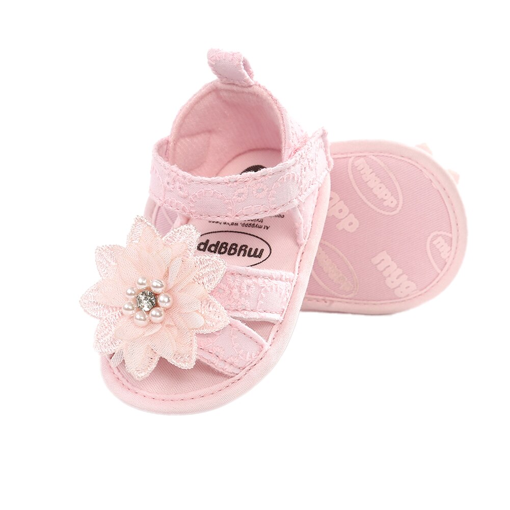 Baby Meisje Boog Parel Sandalen Peuter Kids Zomer Platte Hakken Partij Bruiloft Zoete Zachte Crib Schoenen 0-18M