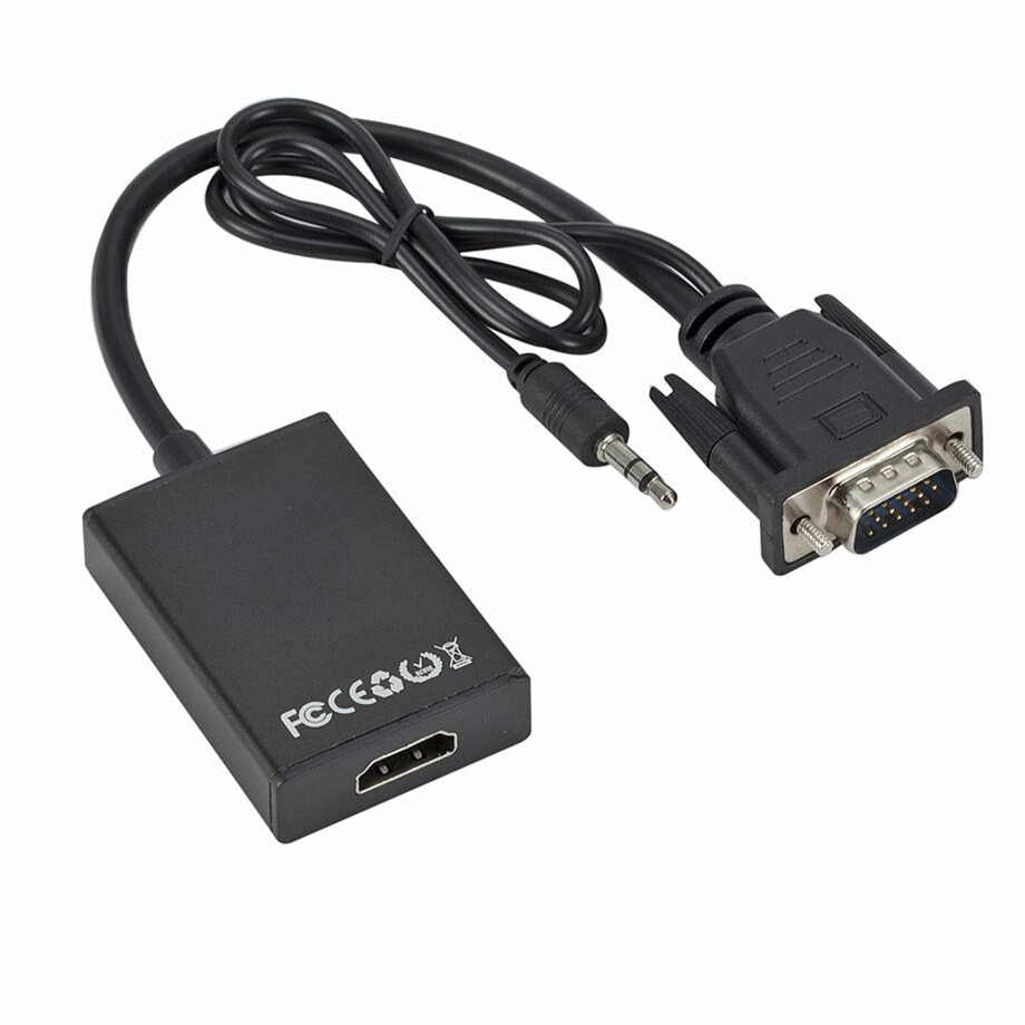 PzzPss HD 1080P VGA to HDMI-compatible Converter Adapter Cable With Audio Output VGA HD Adapter for PC laptop to HDTV Projector