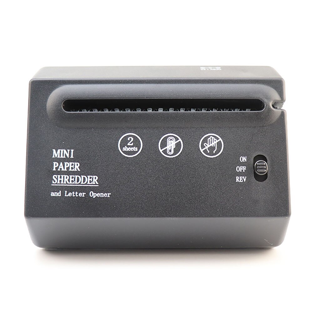 Papirstrimmel mini bærbar usb makuleringsmaskin automatisk kuttemaskin med brevåpner skrivebord hjemmekontor papirkurv  a6 brettet  a4