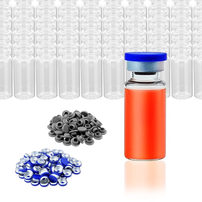 PATIKIL 12 Viales De Vidrio Borosilicato 3 Ml: Con Tapa De Aluminio Y Plástico + Tapón De Goma, Herméticos (16x39 Mm) - Perfectos Para Aceites Esenciales Y Muestras
