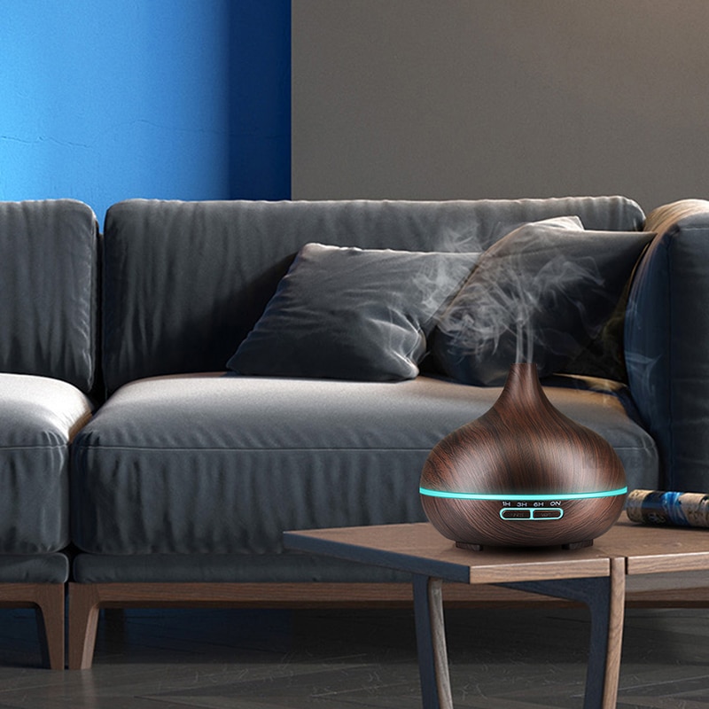 KBAYBO 300ml Air Humidifier Essential Oil Diffuser wood grain Aromatherapy diffusers Aroma purifier MistMaker led light for Home