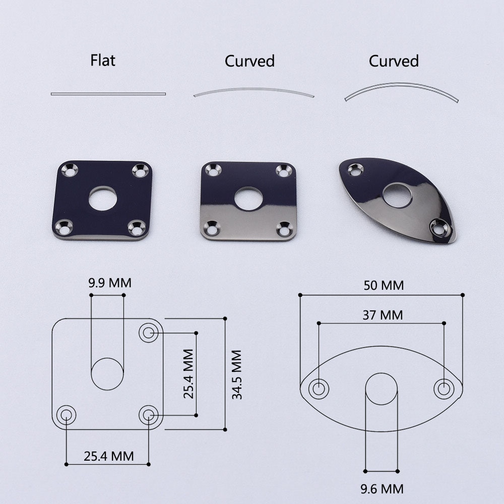 【Made in Japan by GOTOH】 Flat / Curved Stainless Steel Jack Plate For Electric Guitar Bass