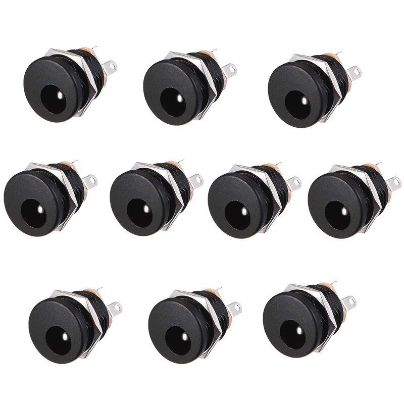 10PCS DC Power Connector pin 2.1x5.5mm Female Plug Jack + Male Plug Jack Socket Adapter PCB Mount DIY Adapter Connector 5.5x2.1: Female Jack 10 type3