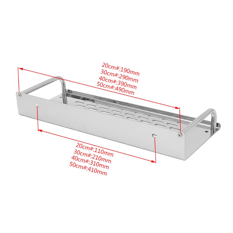 Estante baño cocina acero inoxidable estante almacenamiento montado en pared sola capa