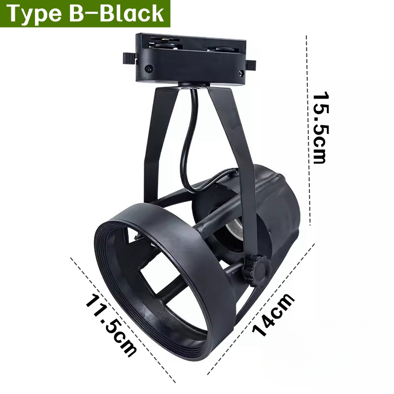 Par30 led e27 base de suporte de luz de pista 2 fios ferroviário lâmpadas de teto titular loja de roupas sala de estar soquete de holofote substituível: azul escuro
