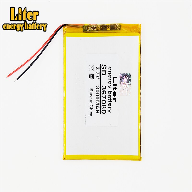 367080 3.7V 3000mah 357080 Lithium polymer Battery with Protection Board For 7 inch Tablet PC