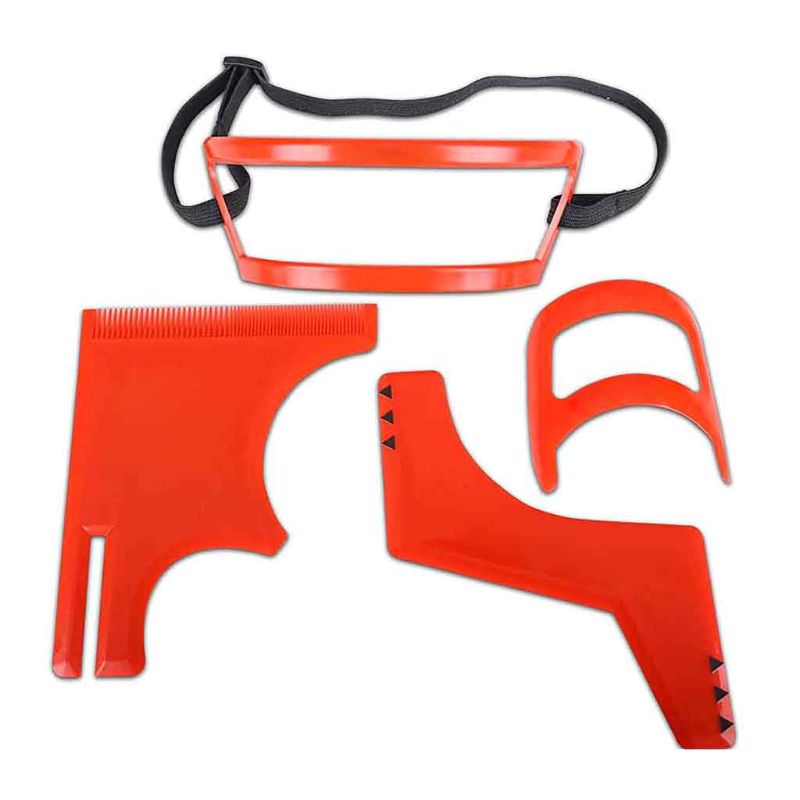 Baard trimmen voor mannen kam nek haarlijn gids vormgeving styling sjabloon 667d