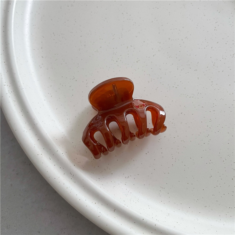 Pinza de pelo acrílica de color con textura de gelatina, flequillo lateral rectangular geométrico de tamaño pequeño, Pinza de agarre pequeña, accesorios para el cabello versión coreana