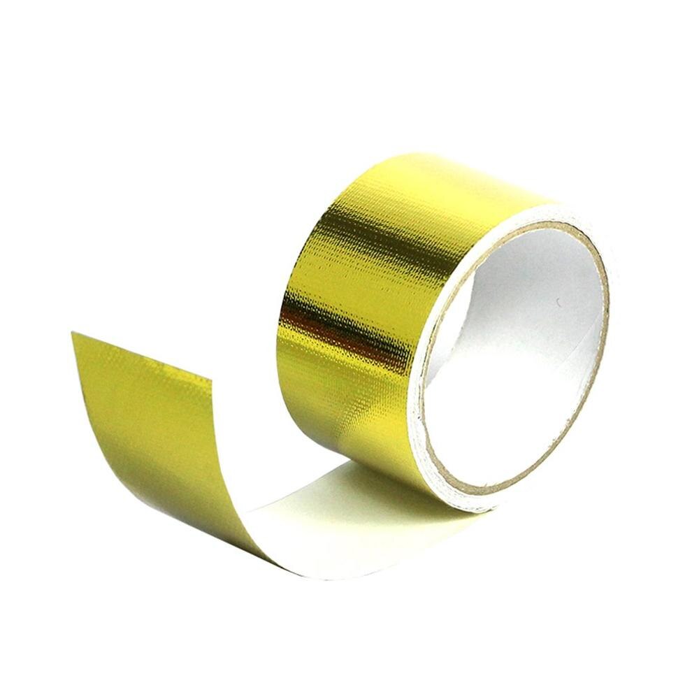 Universial Golden Aluminiumfolie Tape 5 Meter Warmte-isolatie Aluminiumfolie Voor Auto Motor Inlaattraject Turbine
