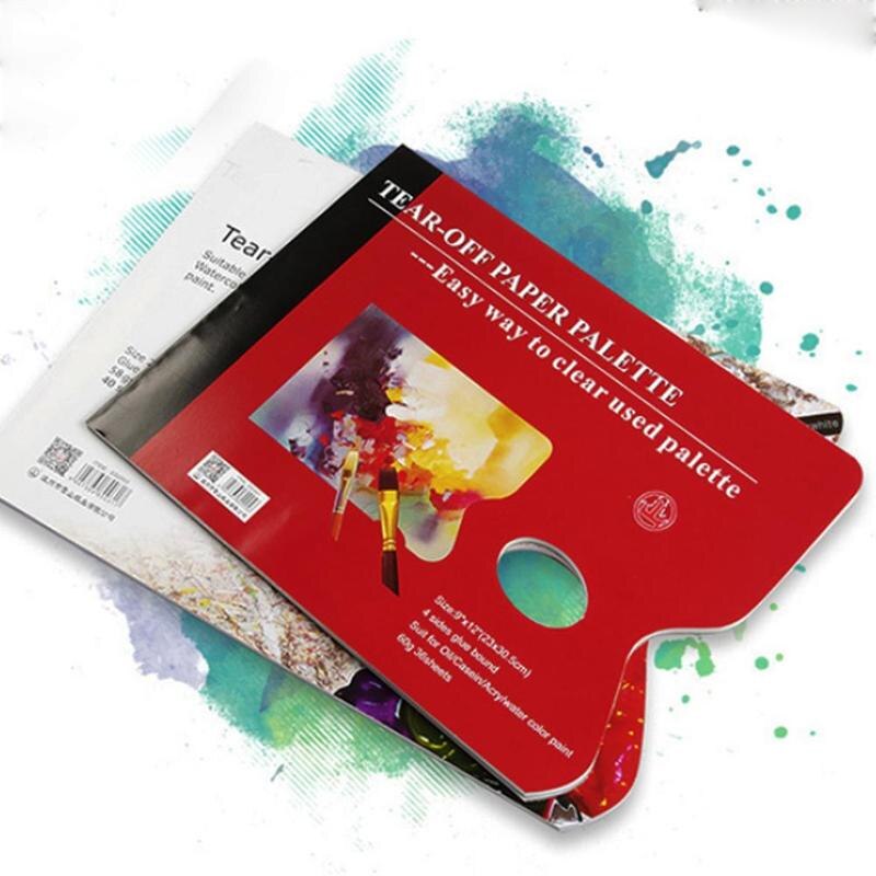 Papel pintura paleta profissional paleta da aguarela Pad óleo arte tinta Descartável Para Guache acrílico suprimentos Paleta F5D7