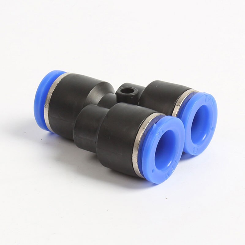 3- vägs port y form pneumatisk luft 12mm 8mm 10mm 6mm 4mm od slang rör tryck plaströrskopplingar