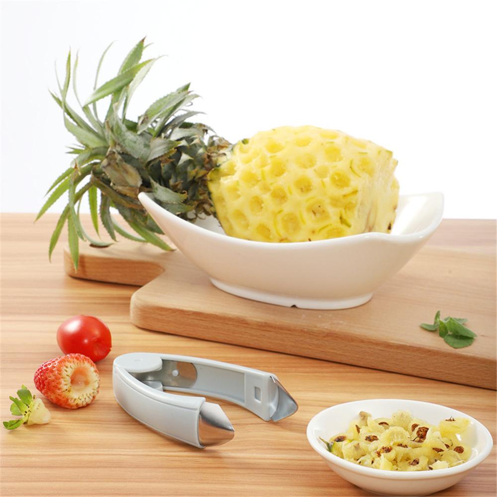 1pc multifunktionel ananasskærer tomat frugtbladstænger fjerner gadget pincet jordbærskallemaskine skiver  qa 079