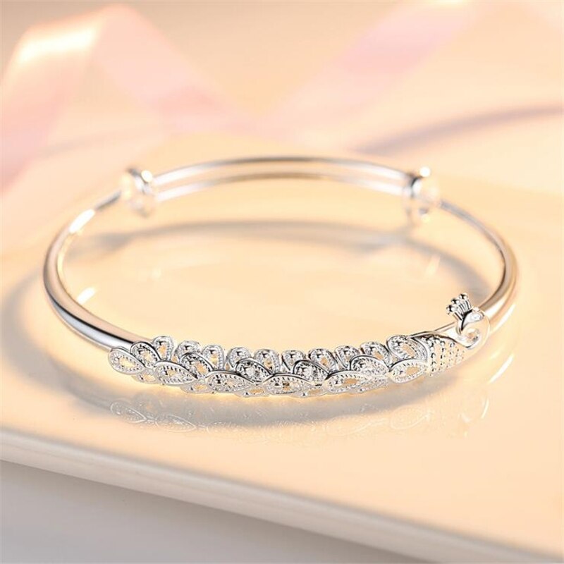 Kofsac Elegante 925 Sterling Zilveren Armband Voor Vrouwen Sieraden Verstelbare Prachtige Pauw Armbanden Lady Anniversary Accessoires