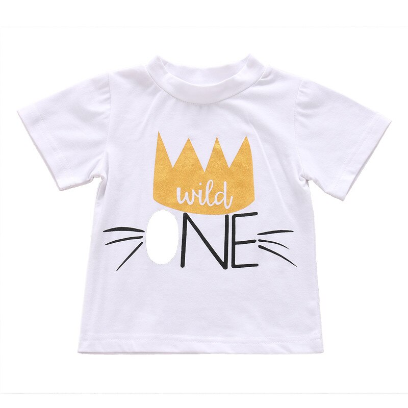 Kurzarm Baby Kinder Sommer T-shirt 1ST Birthday Krone Druck nette Tops T Für Jungen Mädchen Kleinkind Baby T-shirt Tops