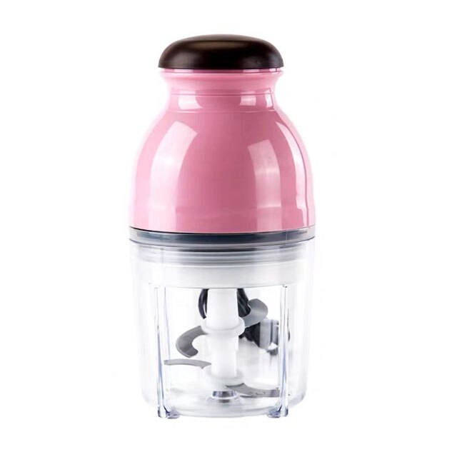 Blender Portable Fruit Juice Maker 220V Multifunction Meat Mixer Smoothies Blender Vegetable Juicer Baby Food Mixer Machine: Pink plastic cup