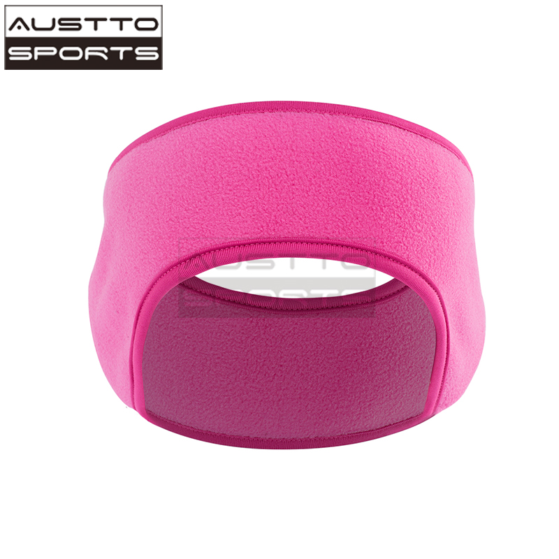 Austto Winter Fleece Ear Muffs Warmers Headband Therma Ear Band for Men & Women for Running Skiing Workout Sports: Pink