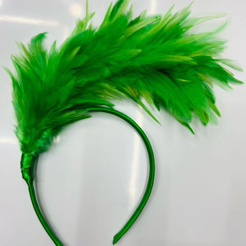 Vrouwen veren hoofdband zendspoel uitvoeren Halloween hoofddeksels partij hoofdtooi haar hoepel haar ornament