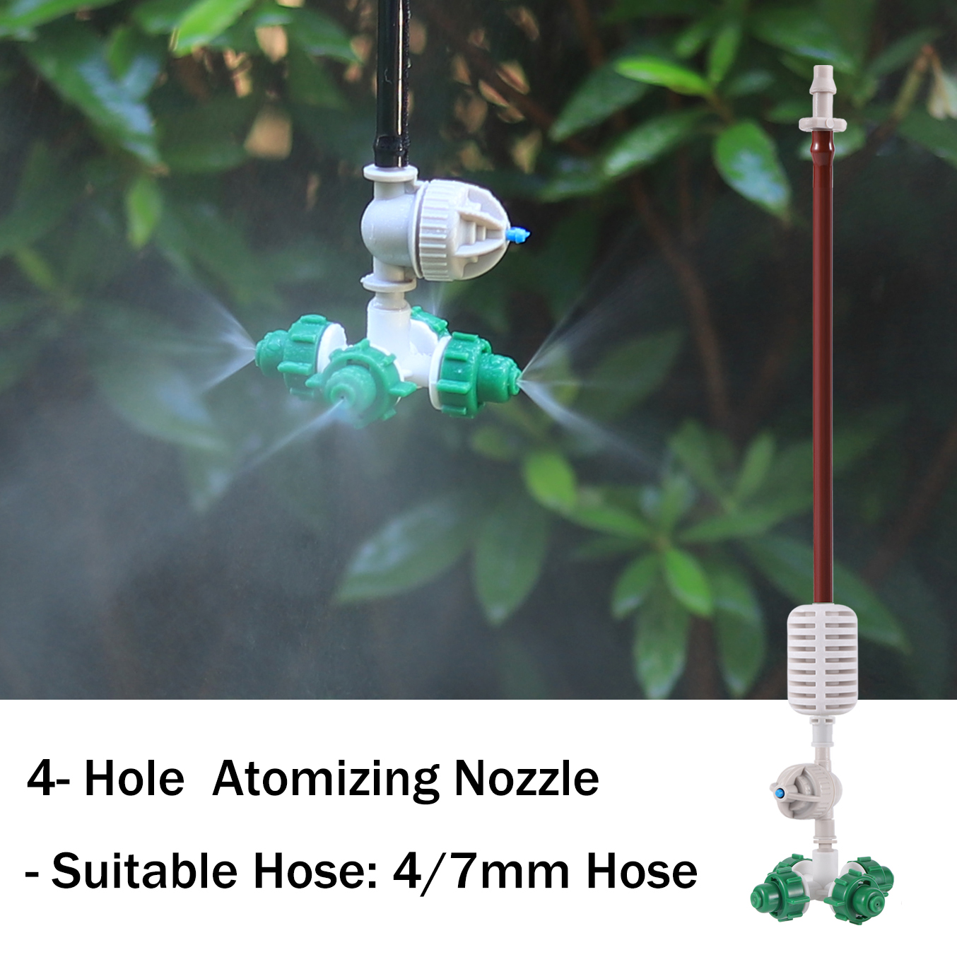 Plante plen dyse hage kryss forstøvningsdyse drivhus sprinkler hengende vanning luftfukting forstøvningsdyse: Lysegrønn