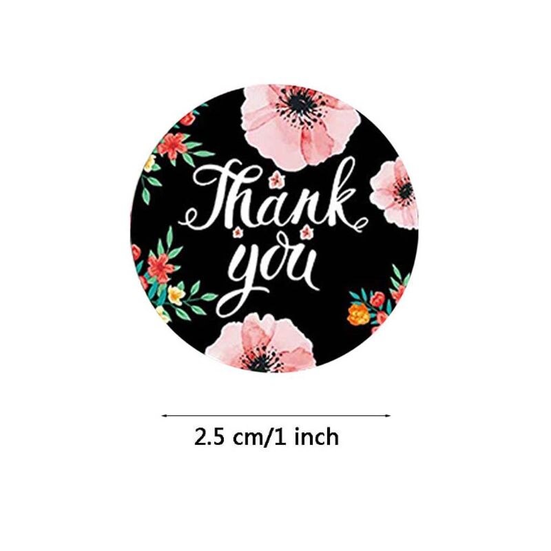 500 stk 8 designs blomst tak klistermærker bryllup favoriserer fest håndlavede etiketter