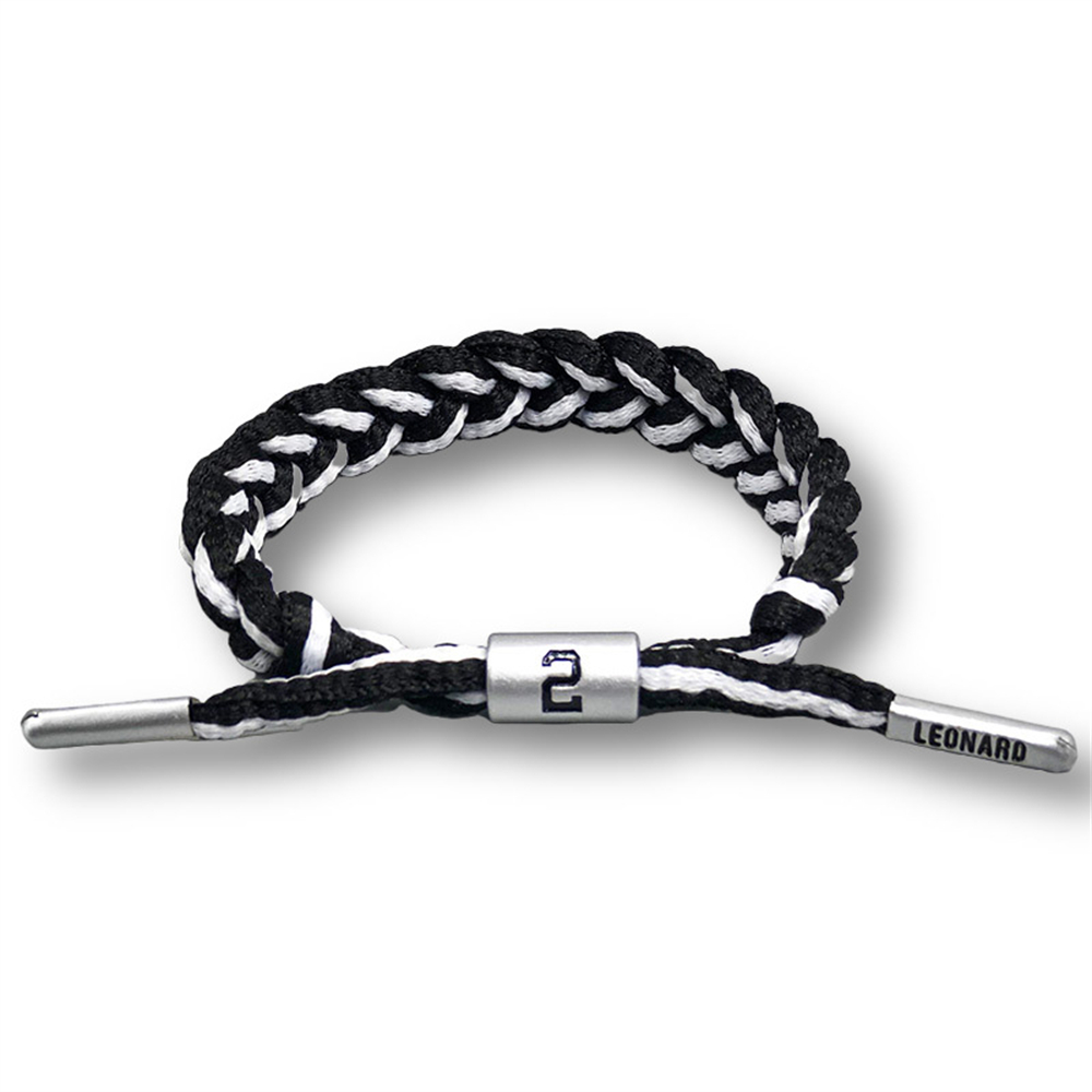 Basketball Player Number Braided Rope Bracelet Baseball Football Volleyball Sport Bangles for Men Adjustable Wristbands: SILVER PLATED
